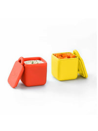 Omiedip - Silicone Dip Container 2 pack - Red and Yellow - Snack Box - 