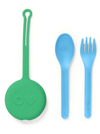 OmiePod & Fork, Spoon Set - Mint Green - Utensils - 