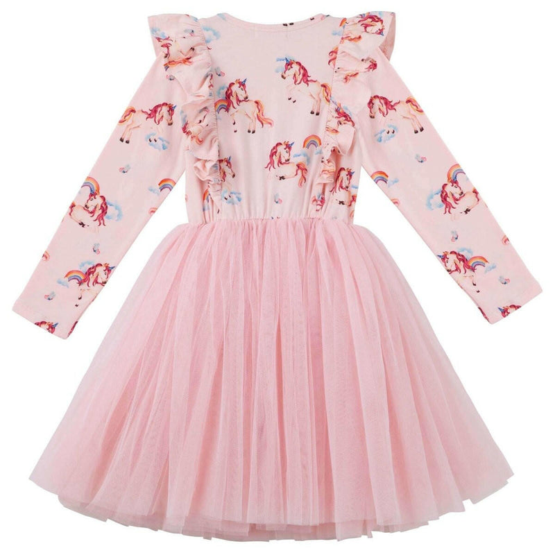 Rainbow Unicorn L/S Hazel Tutu Dress - HYPHEN KIDS