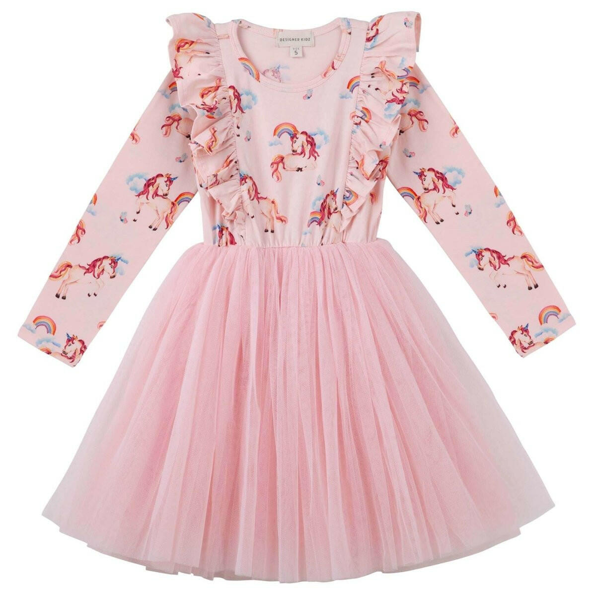 Rainbow Unicorn L/S Hazel Tutu Dress - HYPHEN KIDS