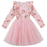 Rainbow Unicorn L/S Hazel Tutu Dress - Dresses - 2 - 3Y