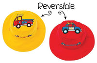 Reversible Kids Sun Hat - Fire Truck | Police Car (Small Size) - Hats - Accessories
