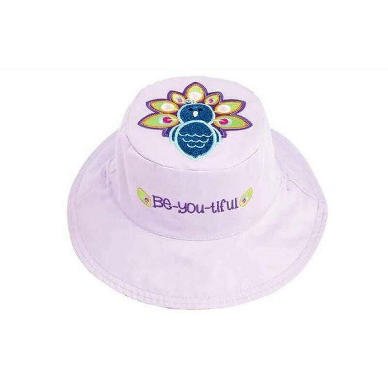 Reversible Kids Sun Hat - Peacook/Owl (Small Size) - HYPHEN KIDS