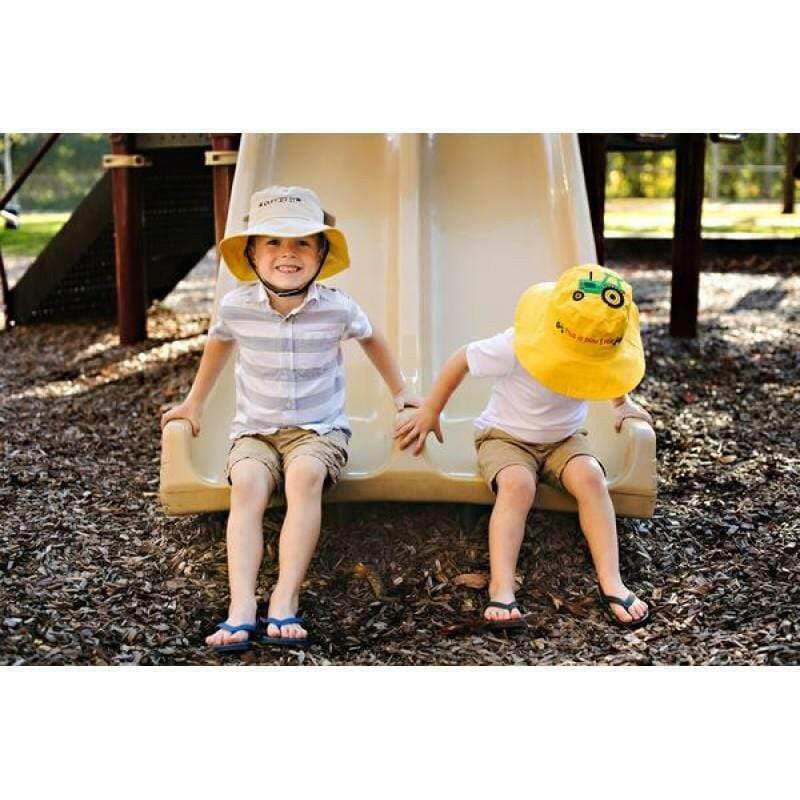 Reversible Kids Sun Hat - Tractor/Dog (Small Size) - HYPHEN KIDS