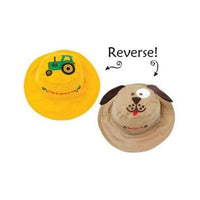Reversible Kids Sun Hat - Tractor/Dog (Small Size) - Hats - Accessories