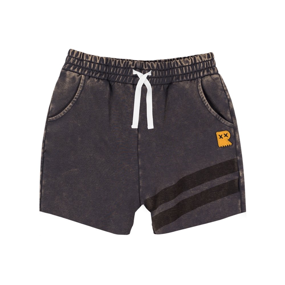 Rock Your Kid Black Wash Stripe Shorts -HYPHEN KIDS