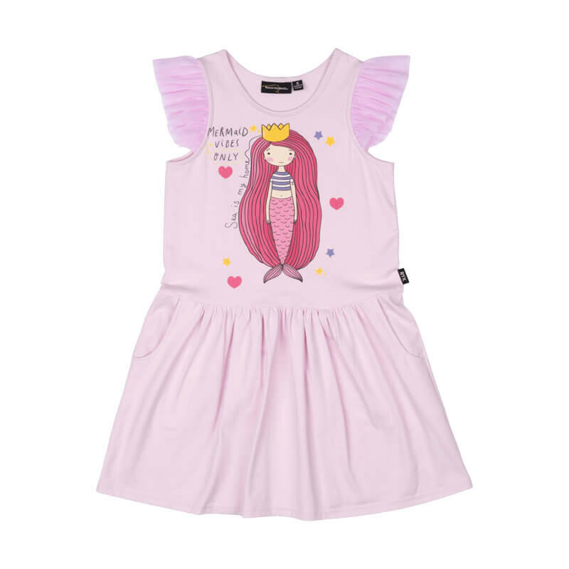Rock Your Kid Mermaid Dreams Drop Waist Dress - HYPHEN KIDS
