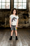 Rock Your Kid Smile Dino Short Sleeve T-Shirt Boxy Fit - Shirts - 10 - 11Y