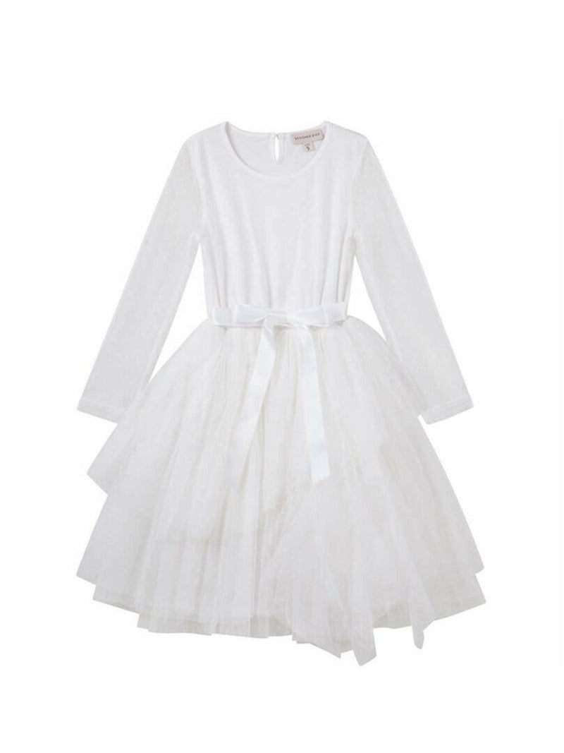 Sally L/S Spot Tutu Dress - Ivory - HYPHEN KIDS