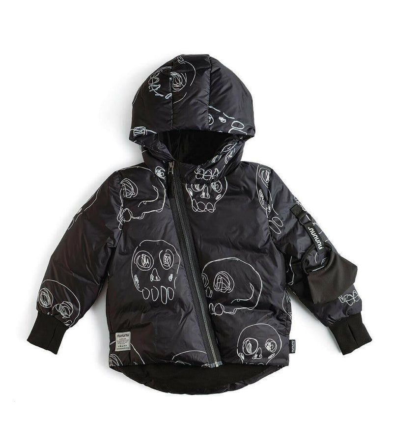 Scribbled Skulls Down Jacket - HYPHEN KIDS