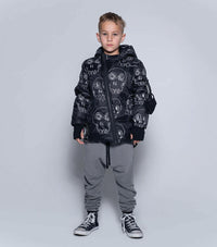 Scribbled Skulls Down Jacket - Coats & Jackets - 10 - 11Y
