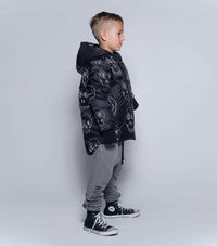 Scribbled Skulls Down Jacket - Coats & Jackets - 10 - 11Y