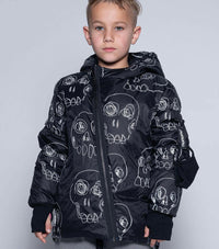 Scribbled Skulls Down Jacket - Coats & Jackets - 10 - 11Y