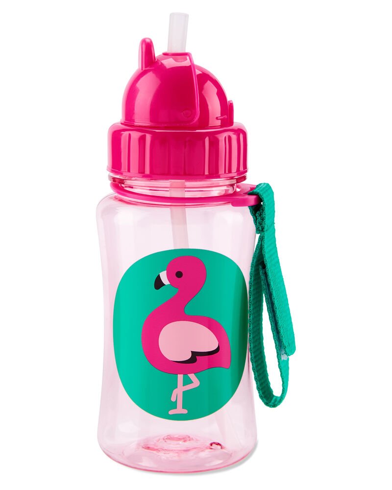 Skip Hop 390ml Zoo Straw Bottle - Flamingo -HYPHEN KIDS