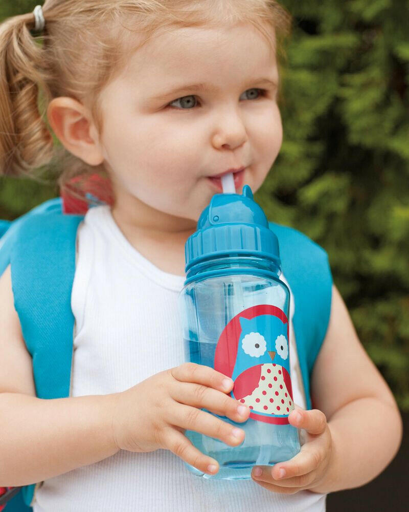 Skip Hop 390ml Zoo Straw Bottle - Owl - HYPHEN KIDS