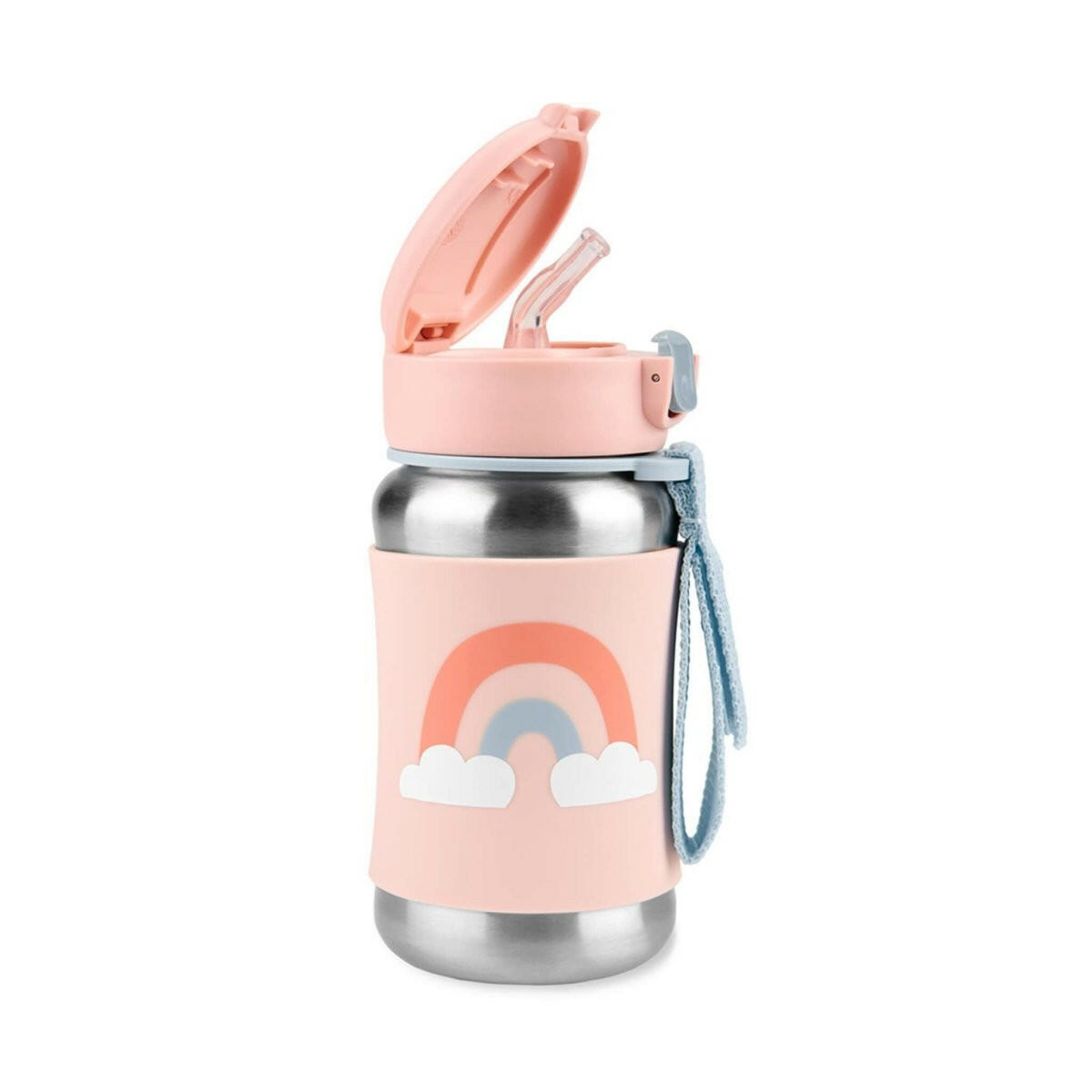 Skip Hop Spark Style Stainless Steel Straw Bottle - Rainbow - Thermos Bottle - Medium Drink Bottle