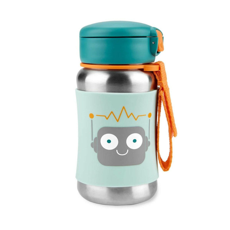 Skip Hop Spark Style Stainless Steel Straw Bottle - Robot - HYPHEN KIDS