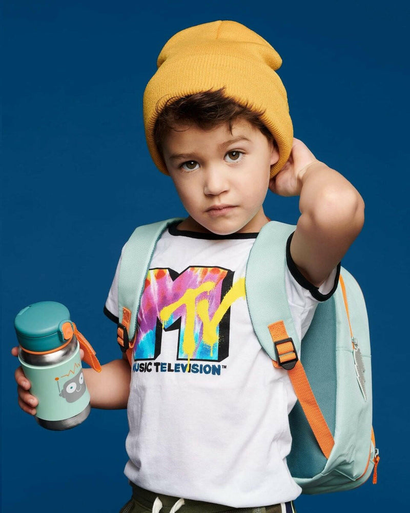Skip Hop Spark Style Stainless Steel Straw Bottle - Robot - HYPHEN KIDS