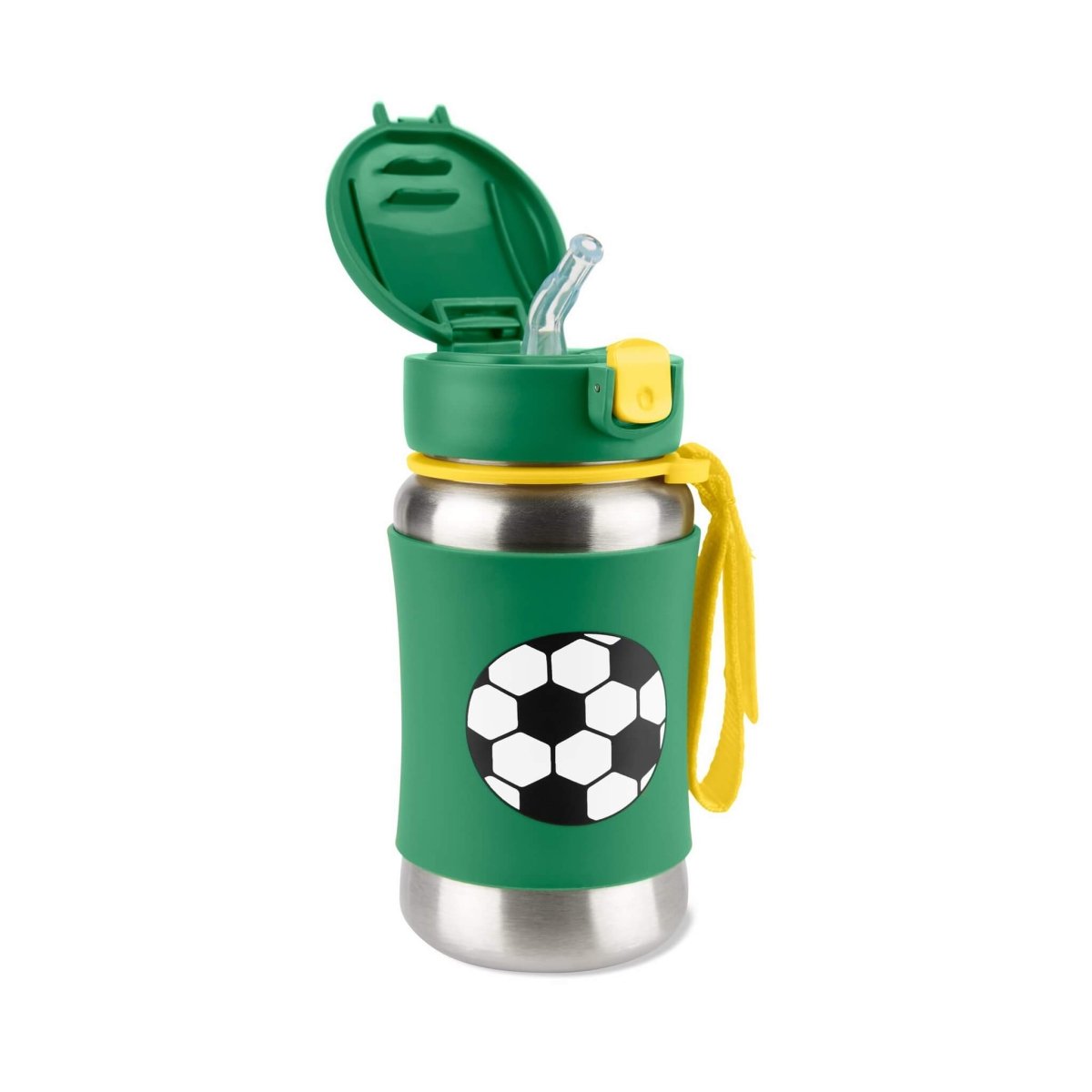 Skip Hop Spark Style Stainless Steel Straw Bottle - Soccer -HYPHEN KIDS