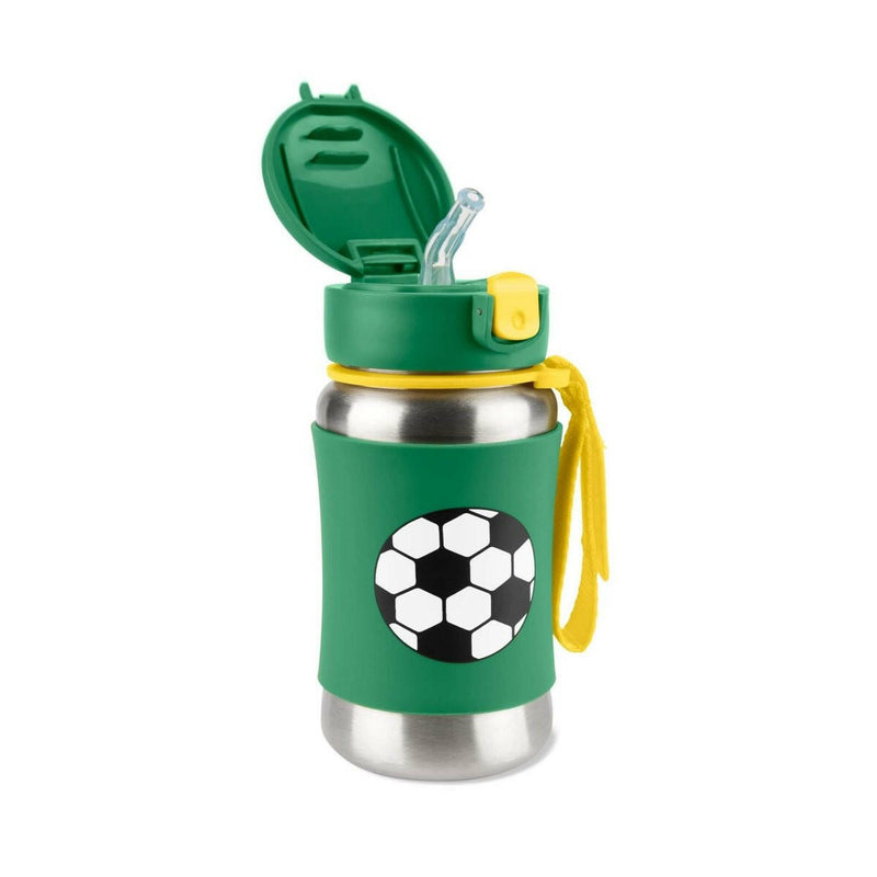 Skip Hop Spark Style Stainless Steel Straw Bottle - Soccer - HYPHEN KIDS