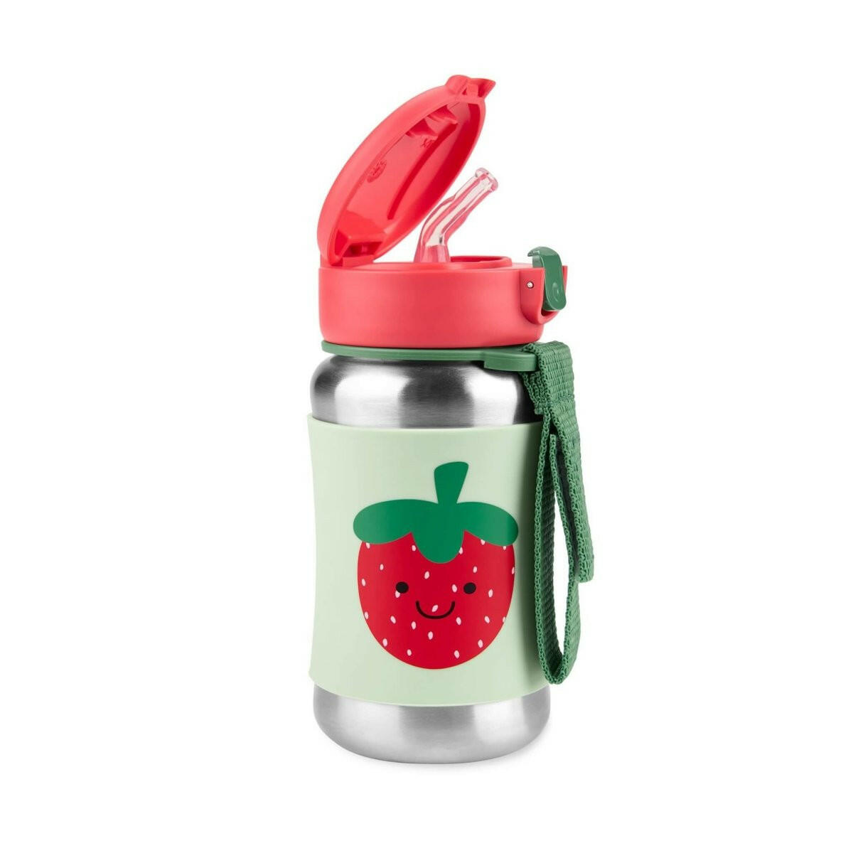 Skip Hop Spark Style Stainless Steel Straw Bottle - Strawberry - HYPHEN KIDS