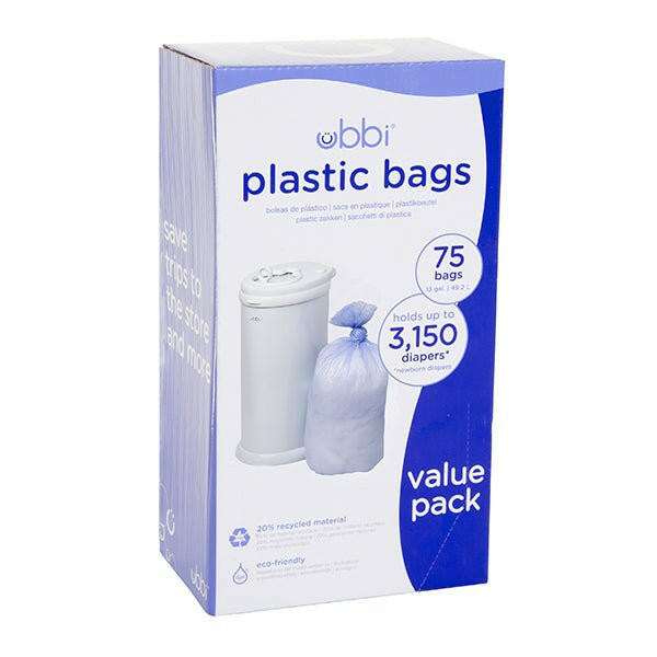 Ubbi Plastic Bags - 75 Diaper Pail Bags - HYPHEN KIDS