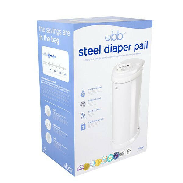 Ubbi Steel Diaper Pail - White - HYPHEN KIDS